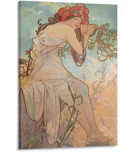 Amazon.co.jp: Alphonse Mucha アルフォンス・ミュシャ 四季 《春·夏